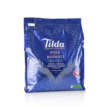 Tilda basmatiris, påse med dragkedja, 5 kg