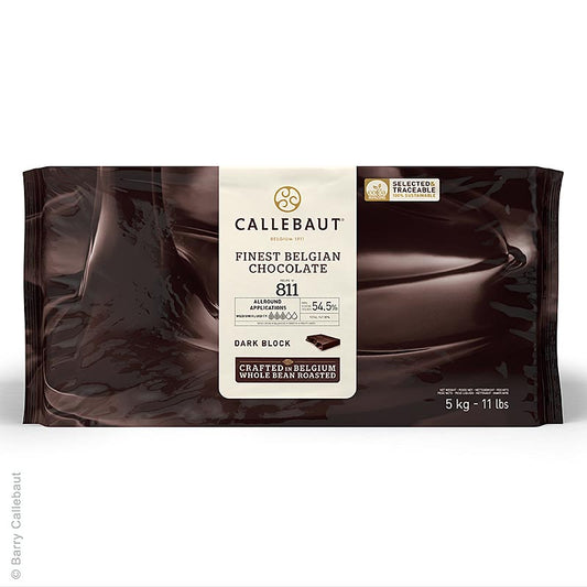 Callebaut Mörk choklad, block, för praliner, 54,5 % kakao, 5 kg