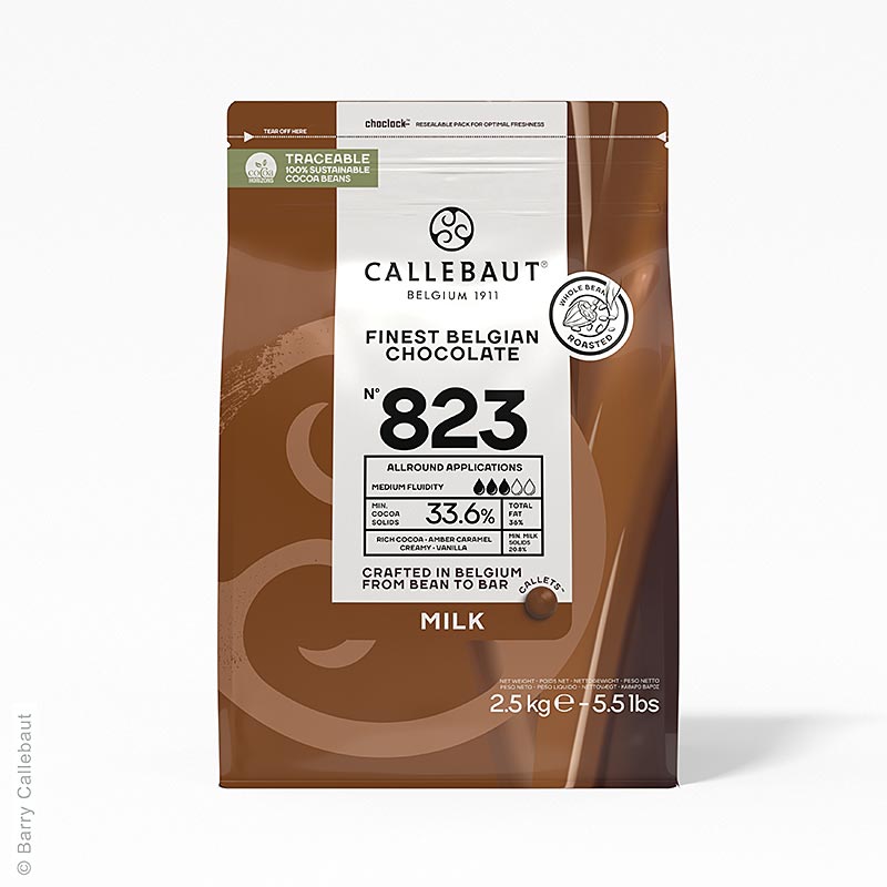 Callebaut Mjölkchoklad, callets, 33,6 % kakao, 2,5 kg