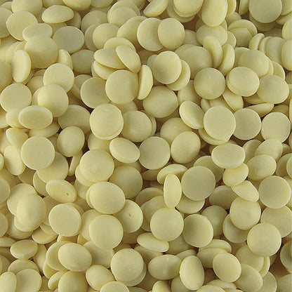 Vit choklad, callets, 28 % kakaosmör, 22 % mjölk, 2,5 kg