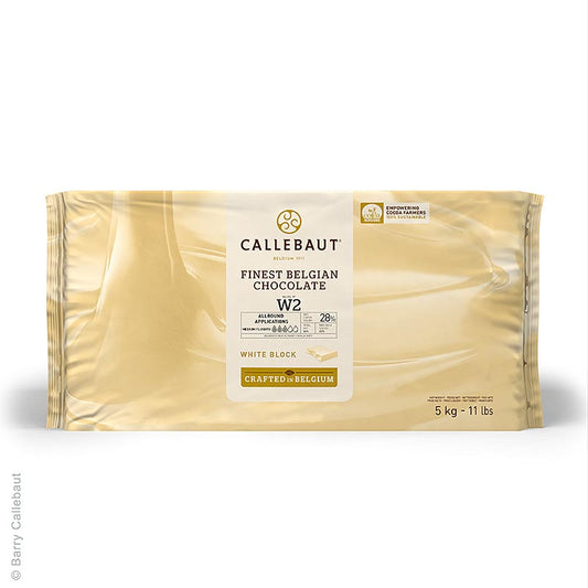 Vit choklad, block, 28 % kakaosmör, 22 % mjölk, 5 kg