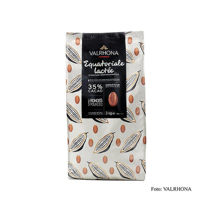 Valrhona Equatoriale Lactée, mjölkchoklad, callets, 35 % kakao, 3 kg