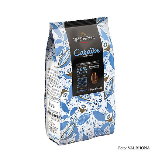 Valrhona Pur Caraibe "Grand Cru", mörk choklad, callets, 66 % kakao, 3 kg