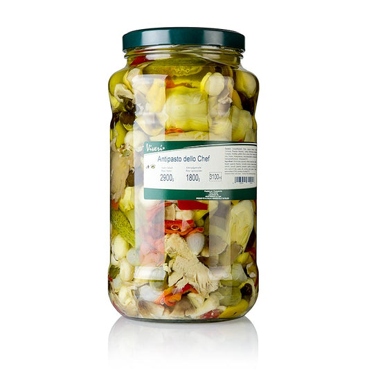 Inlagda blandade antipasti – dello Chef, i solrosolja, 2,9 kg