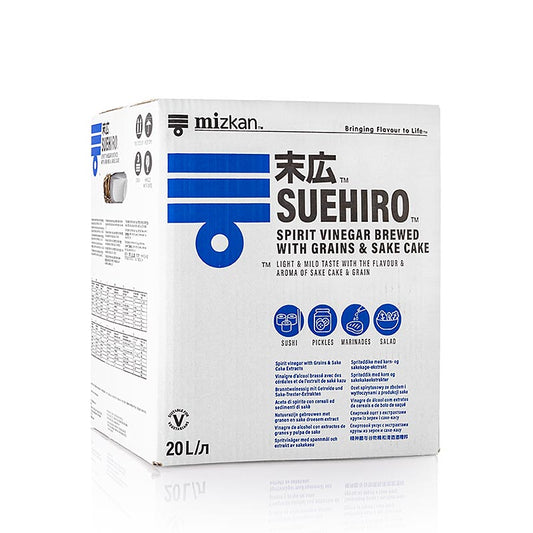 Suehiro – risvin- och vetevinäger för sushi, med salt, Mizkan, 20 l