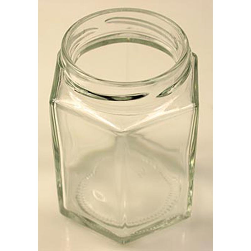 Glas, sexkantigt, 191 ml, öppning 58 mm, utan lock, 1 st