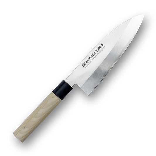 Global Bunmei 1801-135 Deba-kniv, handtag i honoki-trä, 13,5 cm, 1 st