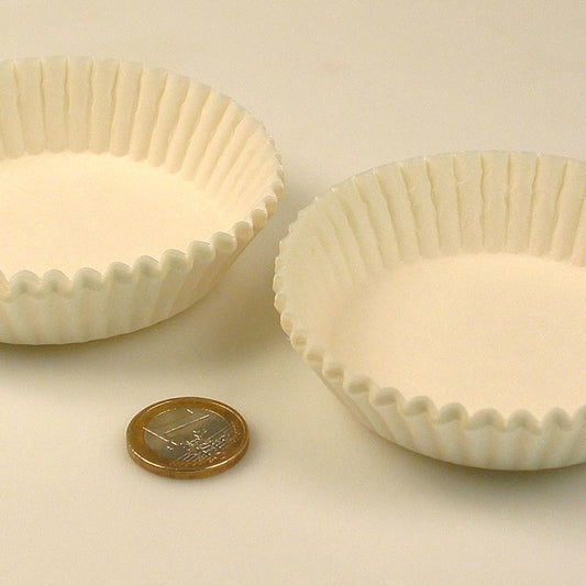 Papperskapsel, vit, diameter 70/77 mm, 20 mm hög, 1 000 st