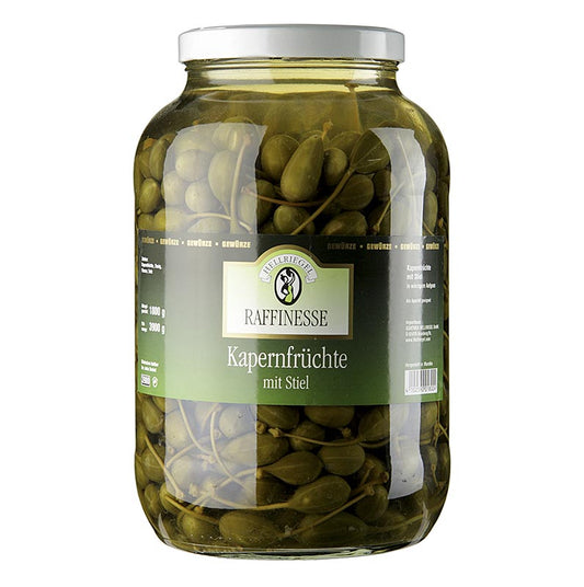 Kaprisfrukter, stora, med stjälk, ø 18–21 mm, Rafinesse, 3,9 kg