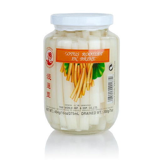 Lotusrötter, som stavar inlagda i saltlake, Kina, 454 g, ca 50 st