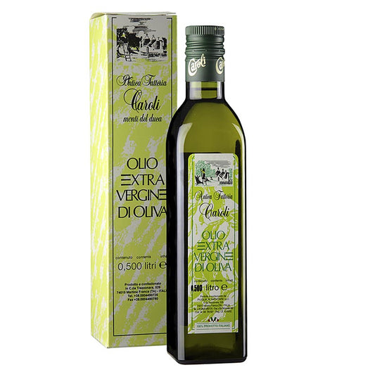 Extra jungfruolja, Caroli "Antica Fattoria", första pressningen, 500 ml