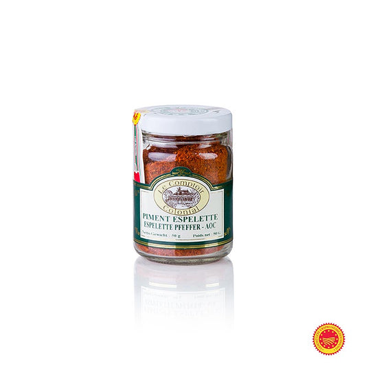Piment d’Espelette g.U., den franska ”pepparn”, chilipulver, 50 g