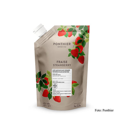 Ponthier jordgubbspuré, med socker, 1 kg