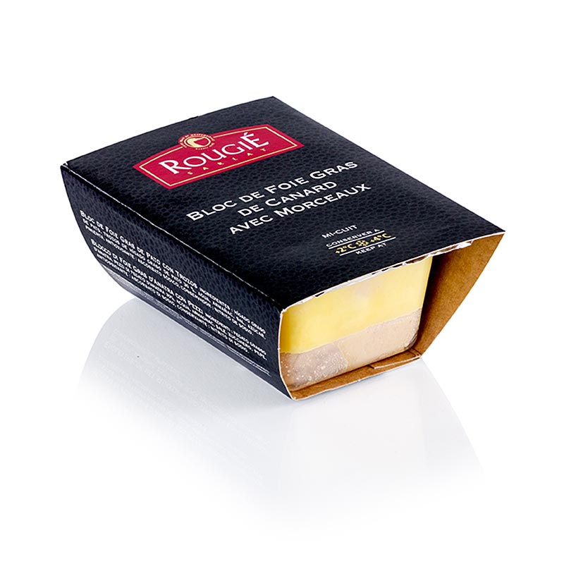 Ankleverblock, med bitar, trapesformad, halvkonserverad, foie gras, Rougié, 180 g