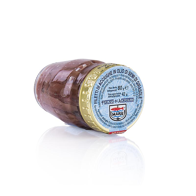 Ansjovisfiléer, röda, i solrosolja, 80 g