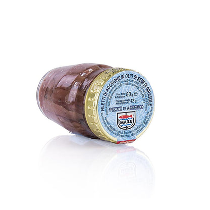 Ansjovisfiléer, röda, i solrosolja, 80 g