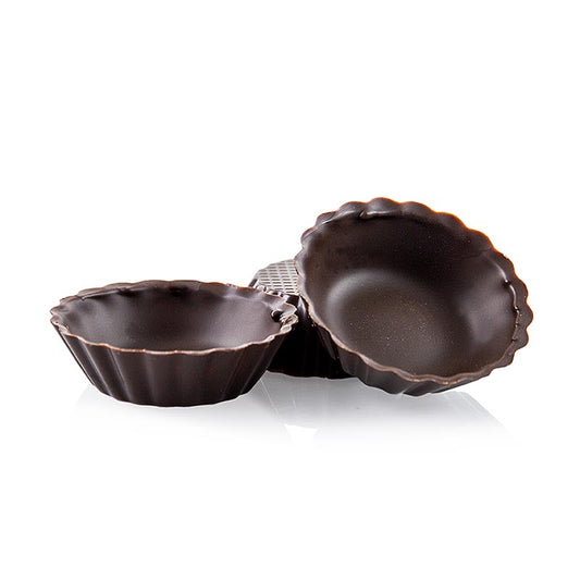 Chokladform – minikoppar, vågig skål, mörk choklad, ø 30–45 mm, 13 mm hög, 745 g