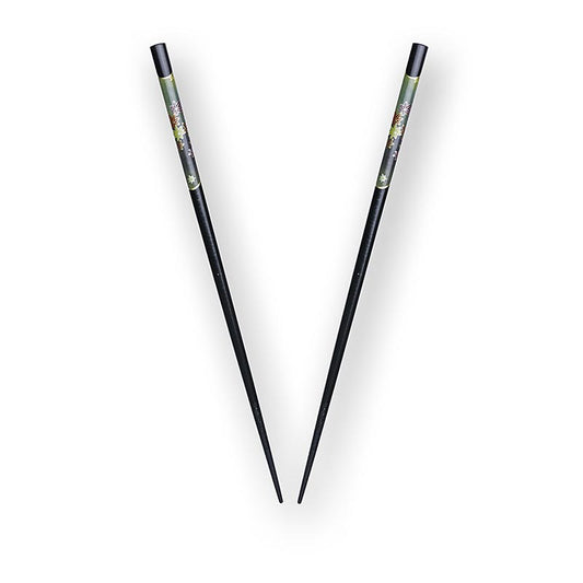 Sushipinnar, svartlackerade, med elegant dekor, 1 st
