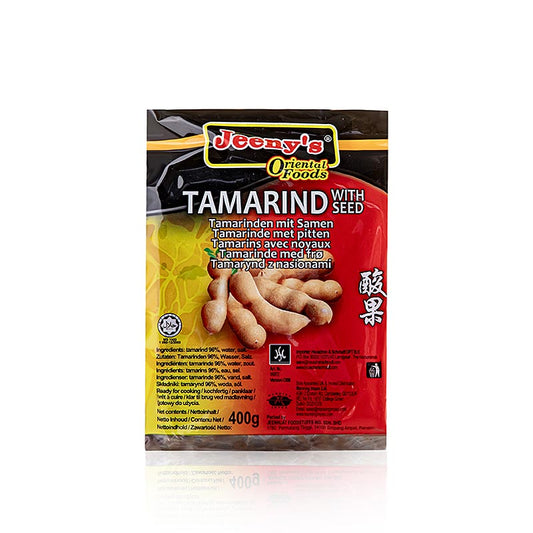 Tamarind, block med kärnor, ren tamarind för vidarebearbetning, 400 g