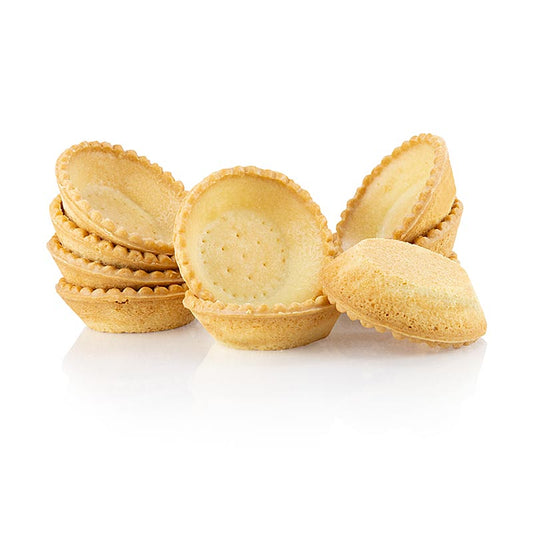 Dessert-tarteletter, runda, ø 7 cm, H 2 cm, mördeg, 2,21 kg, 140 st