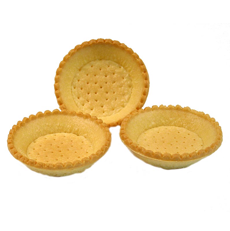 Dessert-tarteletter, runda, ø 9 cm, H 2 cm, mördeg, 3,19 kg, 120 st