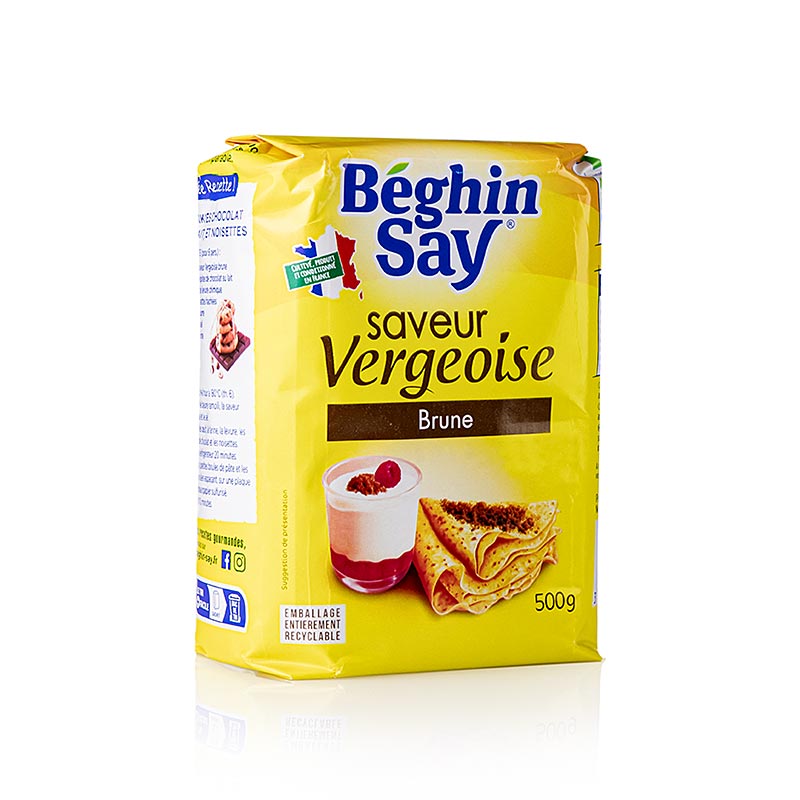 Vergeoise-socker, brunt, karamellsmaksatt, 500 g