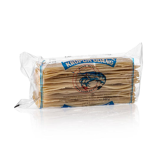 Kroepoek med räkor, obakad, stor, Indonesien, 500 g