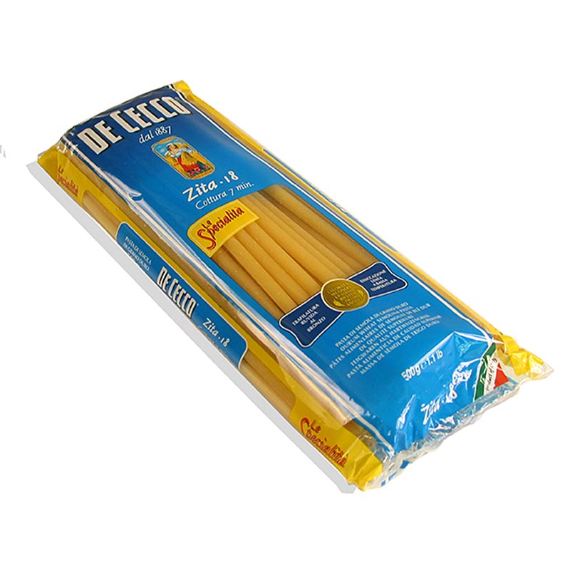 De Cecco Zita, makaroner, 4 (6) mm, 24 cm långa, nr 18, 12 kg, 24 x 500 g
