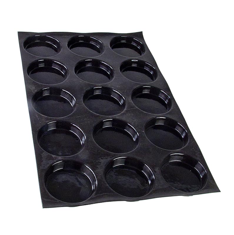 Flexipan-matta 60x40 cm, 15 florentinska formar, runda, ø 10,2 cm, 20 mm djupa, 1 St