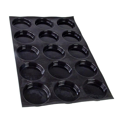 Flexipan-matta 60x40 cm, 15 florentinska formar, runda, ø 10,2 cm, 20 mm djupa, 1 St