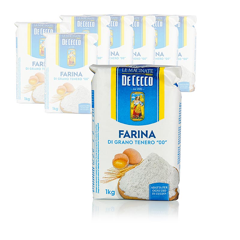 Pastamjöl, fint, Tipo "00", De Cecco, 10 kg, 10 x 1000 g
