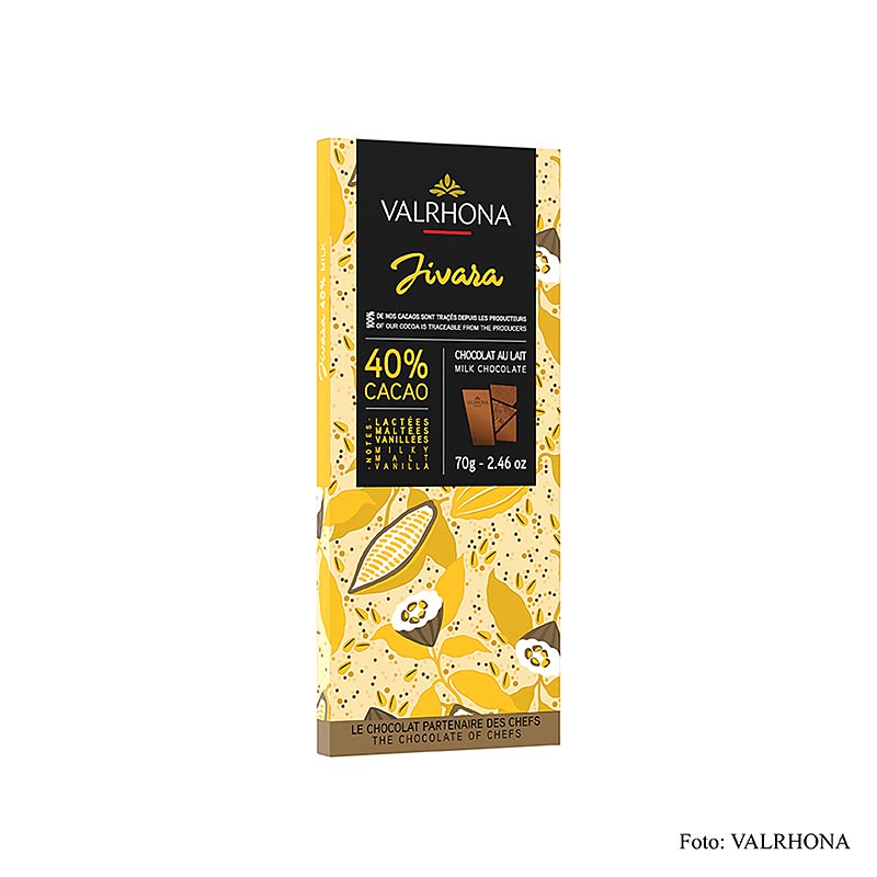 Valrhona Jivara – mjölkchoklad, 40 % kakao, 70 g