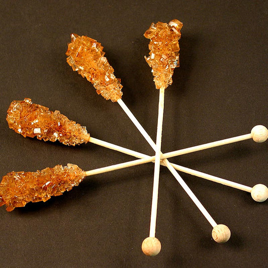 Kandis-Sticks, bruna, sockerkristaller på pinne, 1 kg, 100 st