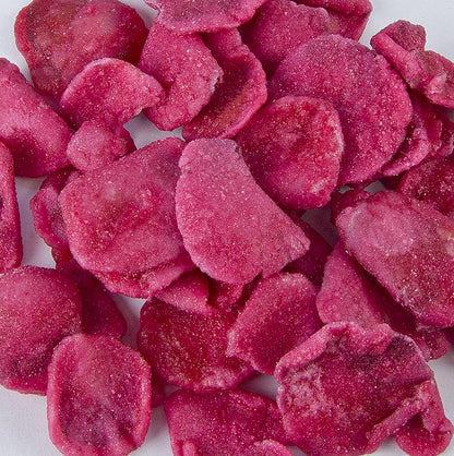 Äkta rosenblad, röda, kanderade, kristalliserade, ätbara, 1 kg