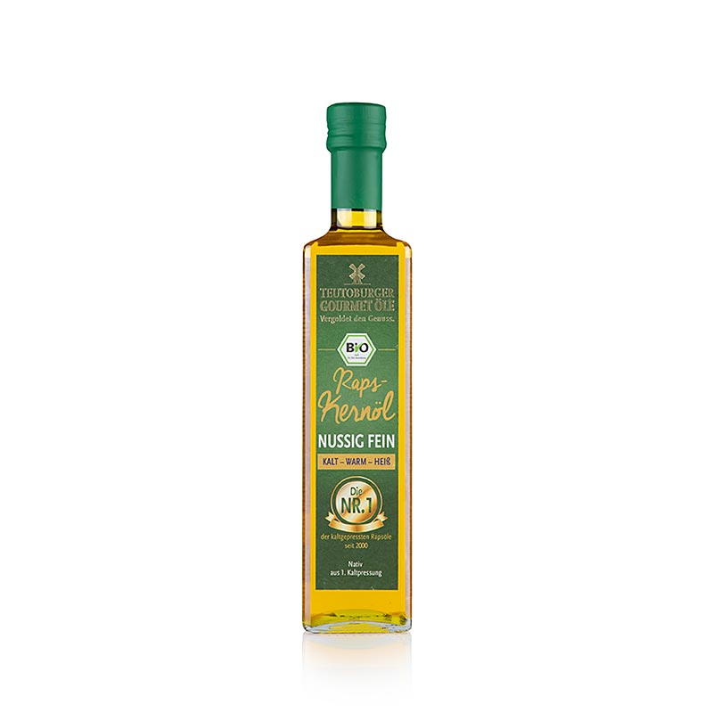 Rapsfröolja, kallpressad, från skalade rapsfrön, Teutoburger Ölmühle, ekologisk, 500 ml