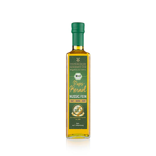 Rapsfröolja, kallpressad, från skalade rapsfrön, Teutoburger Ölmühle, ekologisk, 500 ml