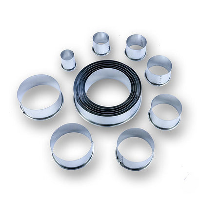 Utskärningsset, runda, släta, ø 2,2–12 cm, 3 cm höga, 14 delar