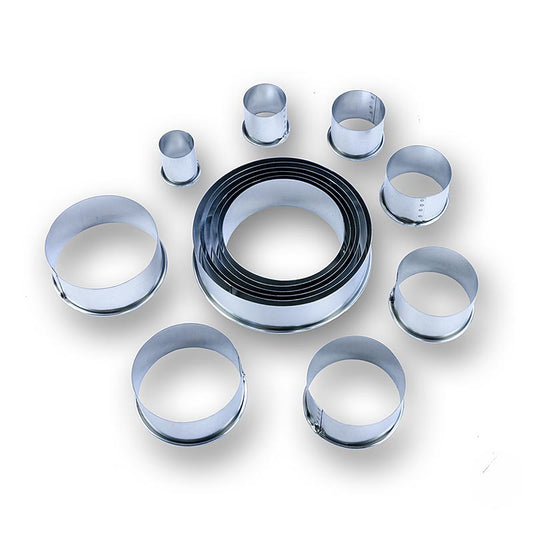 Utskärningsset, runda, släta, ø 2,2–12 cm, 3 cm höga, 14 delar