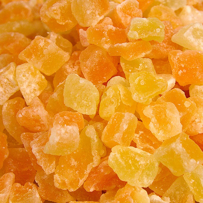 Cantaloupemelon, tärnad, osvavlad, sockrad, 1 kg