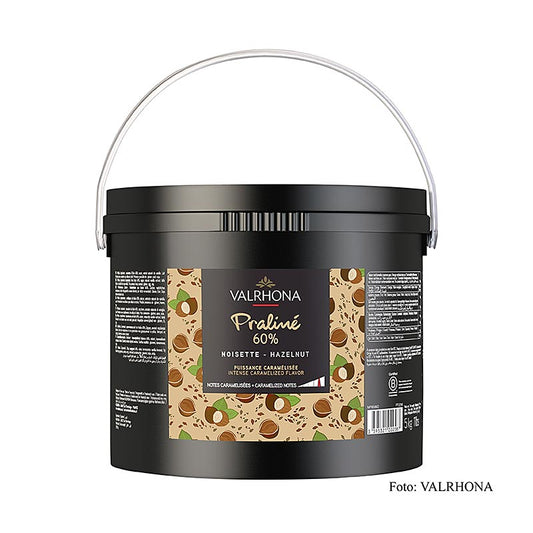 Valrhona Fint praliné, 60 % hasselnöt, intensiva nöt- och kraftiga karamelltoner, 5 kg