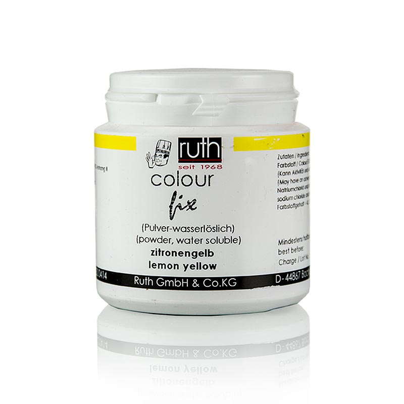 Livsmedelsfärg pulver, citrongul, vattenlöslig, 9101, Ruth, 50 g