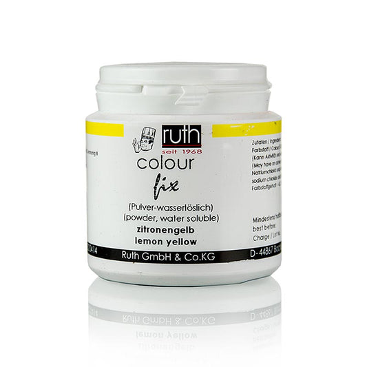 Livsmedelsfärg pulver, citrongul, vattenlöslig, 9101, Ruth, 50 g