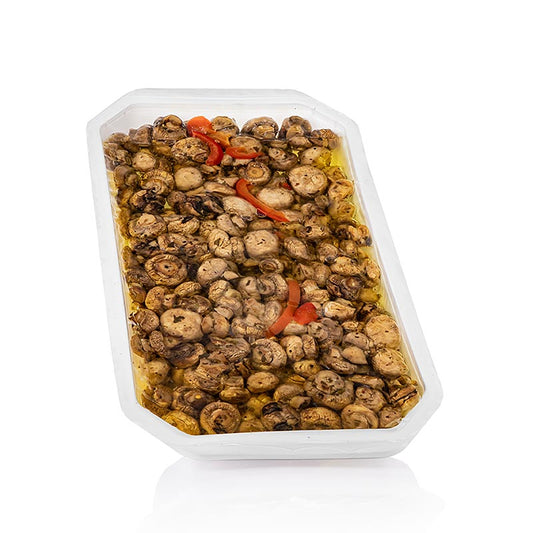 Inlagda champinjoner, grillade, i solrosolja, 1 kg