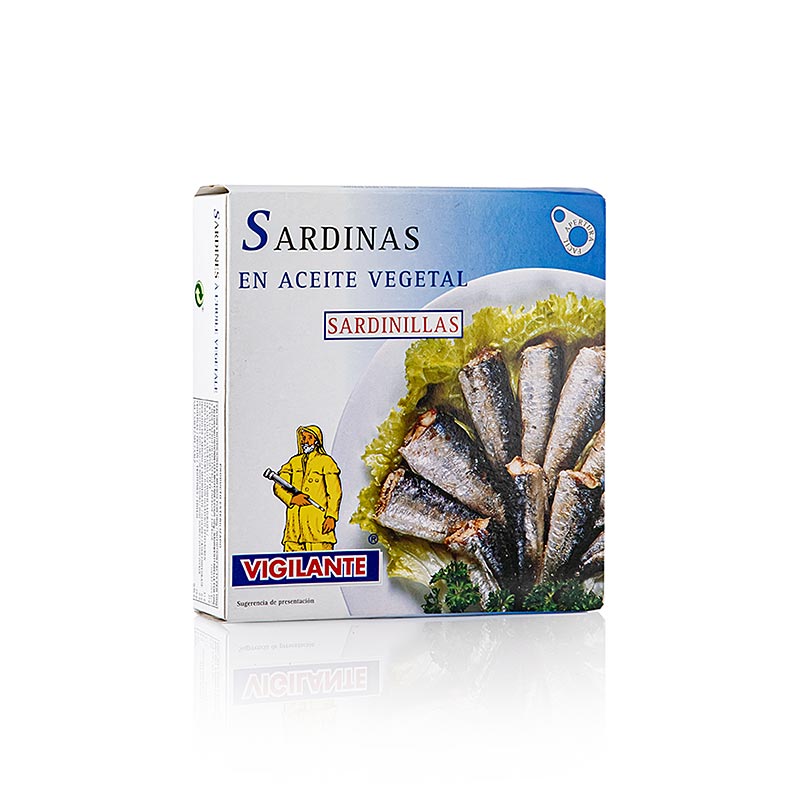 Sardiner, hela, med skinn och ben, i vegetabilisk olja, 275 g