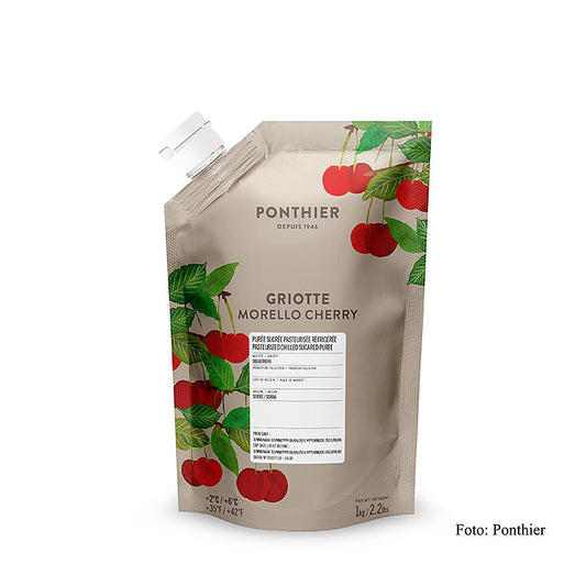 Ponthier körsbärspuré, Griottes-surkörsbär, med socker, 1 kg