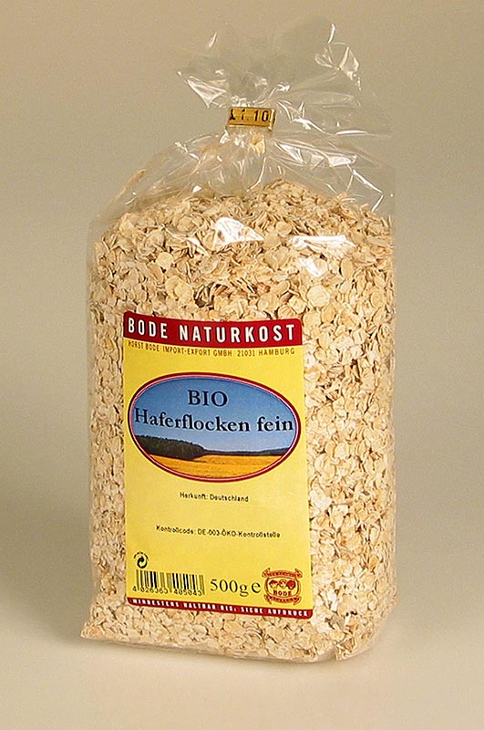 Havregryn, fullkorn, fina, ekologiska, 500 g