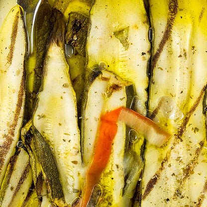 Inlagd zucchini, grillad, i solrosolja, 1 kg