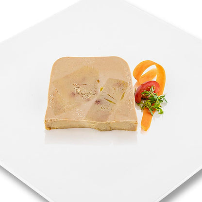 Gåsleverblock, med bitar, foie gras, trapezformad, halvkonserverad, Rougié, 1 kg