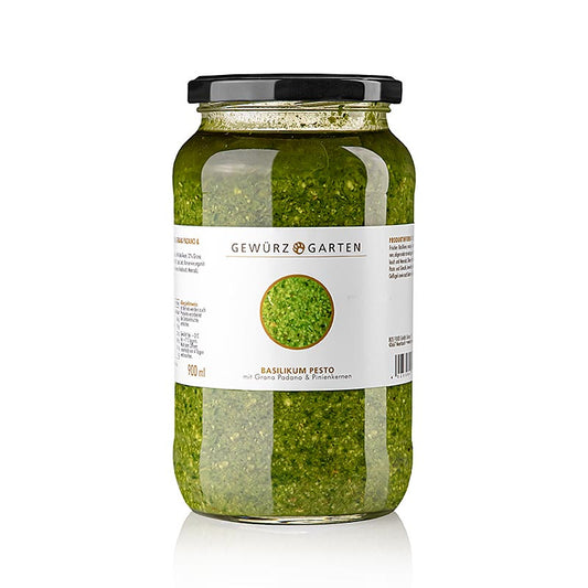 Gewürzgarten Basilika Pesto, med basilika, pinjenötter, Grana Padano, 900 ml