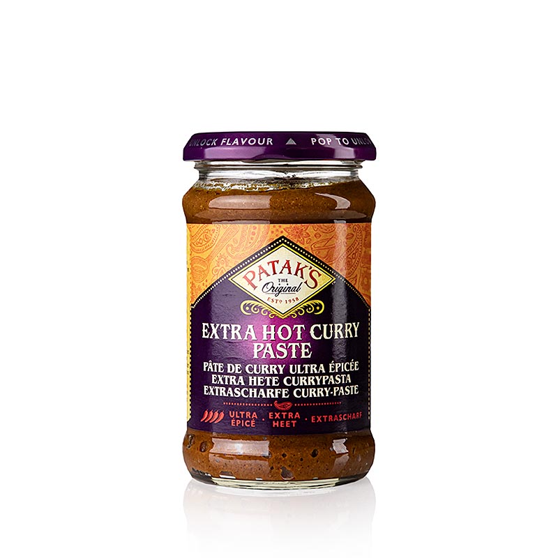 Currypasta "Extra Hot", röd, stark, Patak´s, 283 g